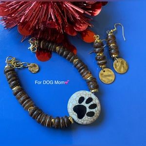 Dog Bracelet and Earrings. Special Gift Set, For Ladies that Love Dogs